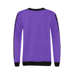 BLACC BORDER PURPLE Women's Rib Cuff Crew Neck Sweatshirt