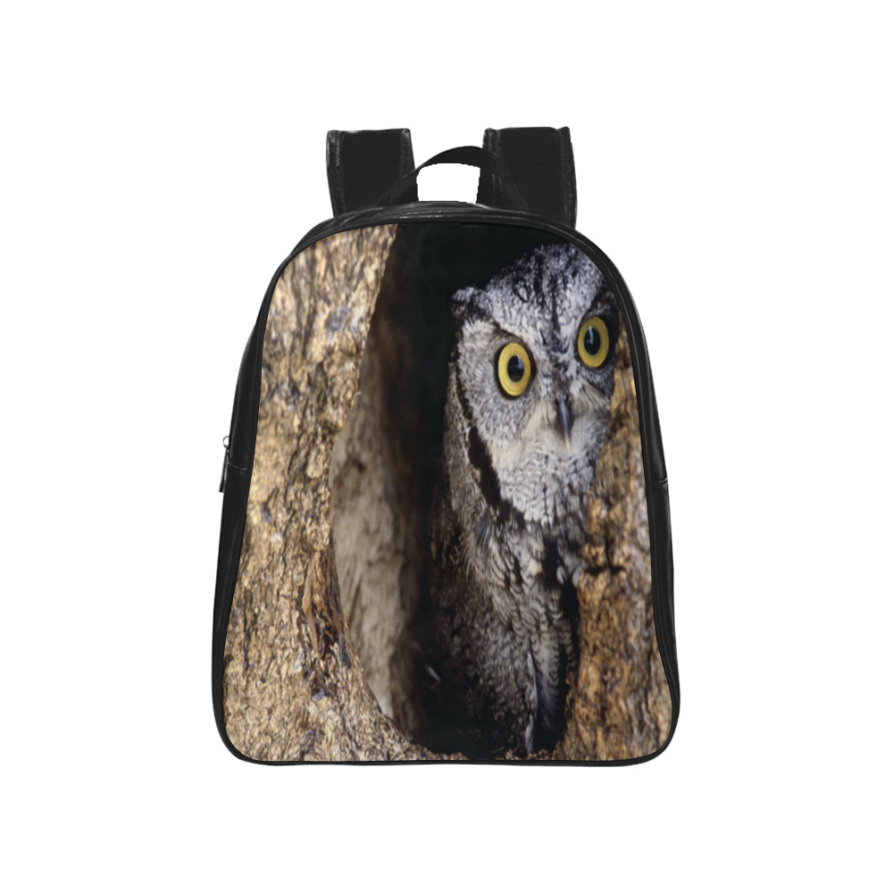 OWL IN HOLE School Backpack (Medium)