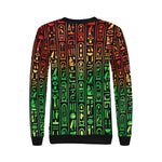 HIERO RASTA Women's Rib Cuff Crew Neck Sweatshirt (Model H34)