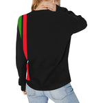 FRESH UP NUBIAN Women's Rib Cuff Crew Neck Sweatshirt (Model H34)