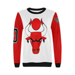 HATHOR BULLS W&R Women's Rib Cuff Crew Neck Sweatshirt (Model H34)