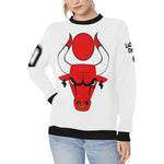 HATHOR BULLS Women's Rib Cuff Crew Neck Sweatshirt (Model H34)