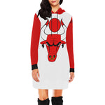 HATHOR BULLS All Over Print Hoodie Mini Dress