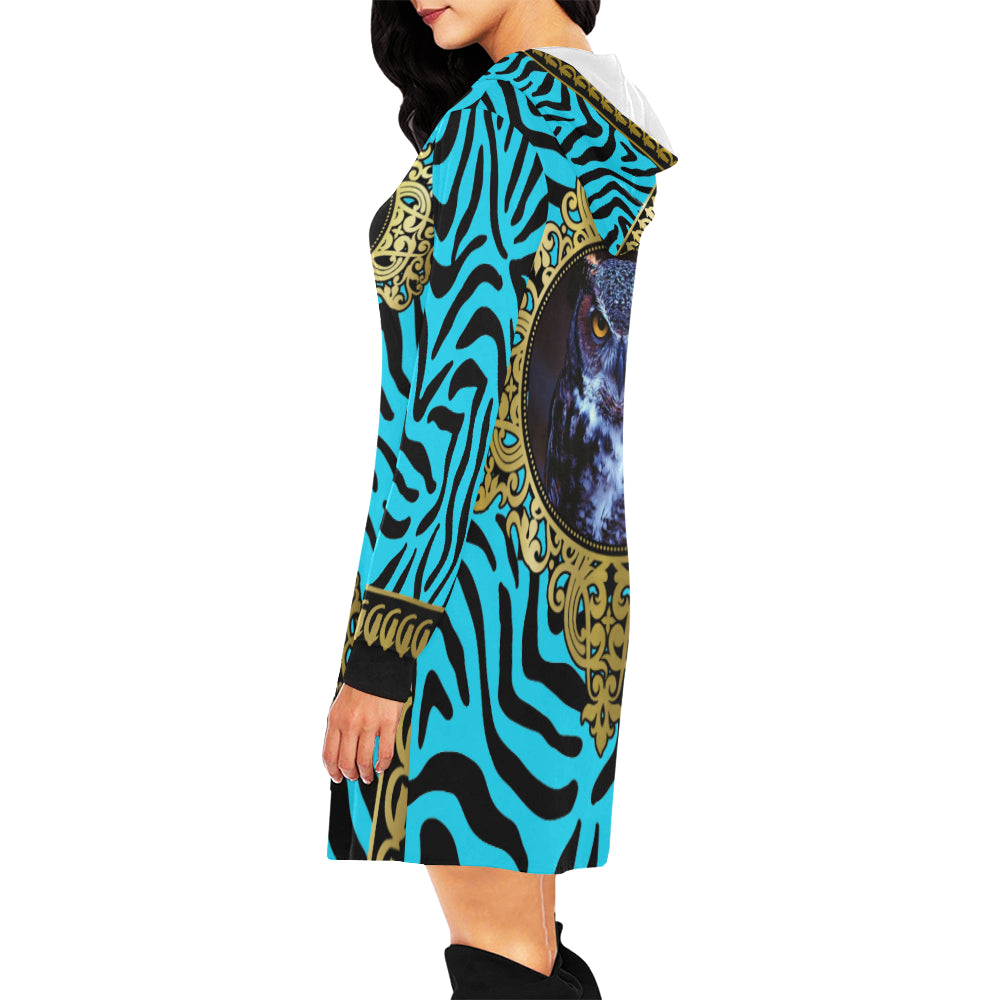 PRIVILEGE TRQSE All Over Print Hoodie Mini Dress