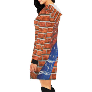 GANG UNITED ON WALL All Over Print Hoodie Mini Dress