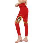 SEKHMET GODDESS RED All Over Print High-Waisted Leggings (Model L36)