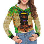 TROPICAL Kween PAPYRUS All Over Print Crop Hoodie for Women