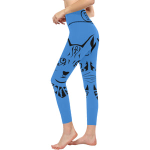 BASTET LIGHT BLUE All Over Print High-Waisted Leggings