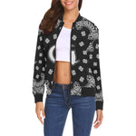 BANDANA All Over Print Bomber Jacket for Women