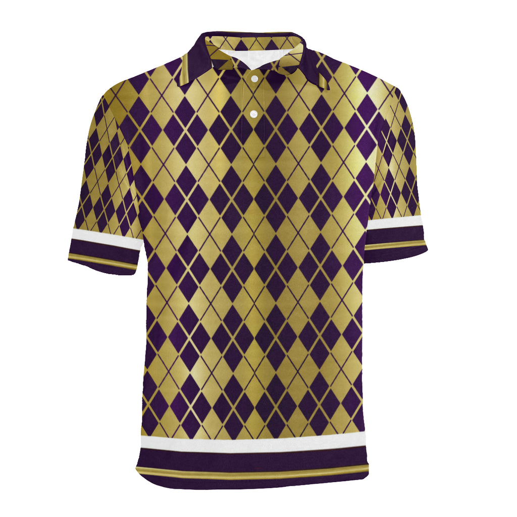 ARLEQUIN GRAPE Men's All Over Print Polo Shirt