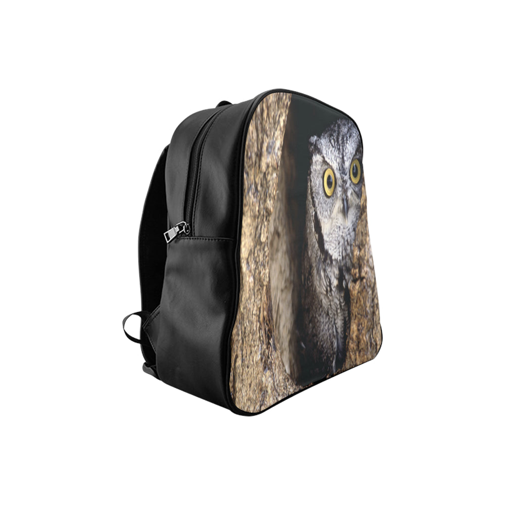 OWL IN HOLE School Backpack (Medium)