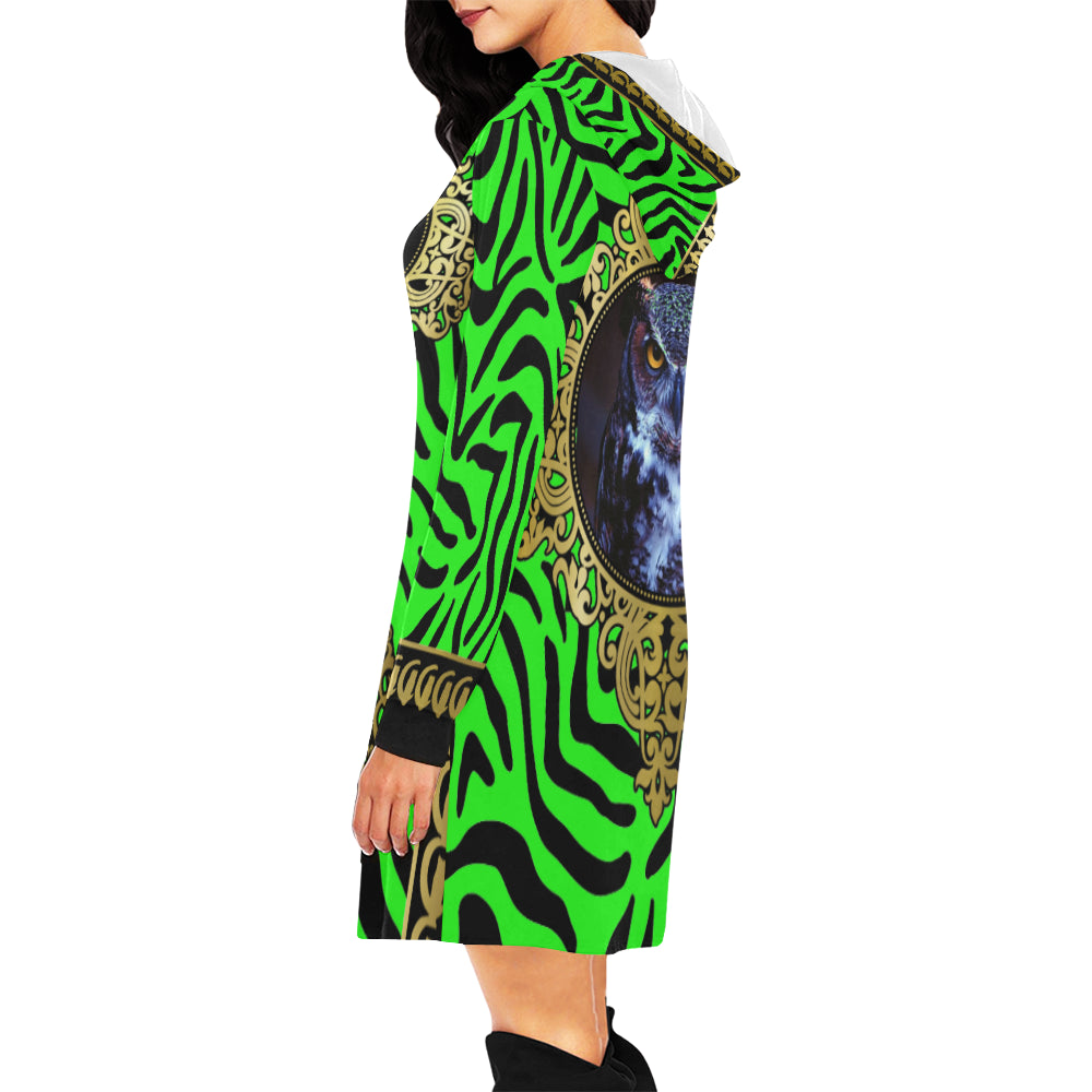 PRIVILEGE FLUO All Over Print Hoodie Mini Dress