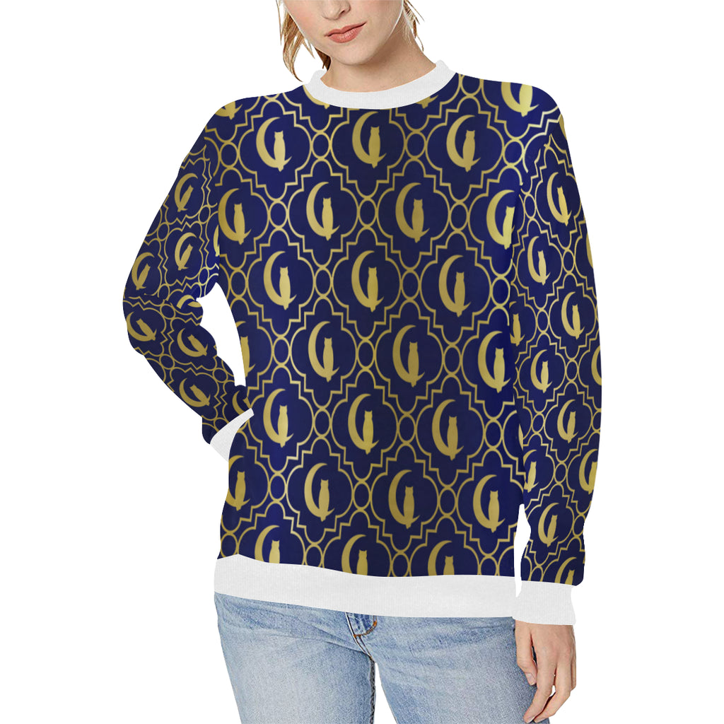 ELEGANCE OFFICIAL Women's Rib Cuff Crew Neck Sweatshirt (Model H34)