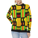 KENTE FARI Women's Rib Cuff Crew Neck Sweatshirt