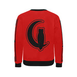 BLACC BORDER RED Men's Rib Cuff Crew Neck Sweatshirt