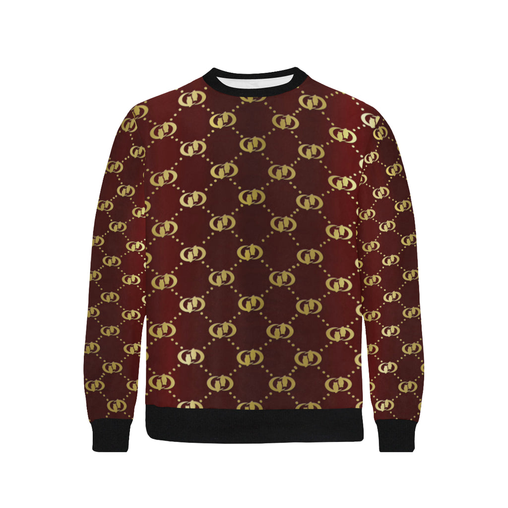 EXCELLENCE BRDXGLD Men's Rib Cuff Crew Neck Sweatshirt