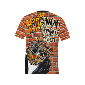 WOOH AHH Men's All Over Print T-Shirt (Solid Color Neck) (Model T63)