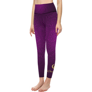 BANDANA LUXURY GRAPES High-Waisted Leggings