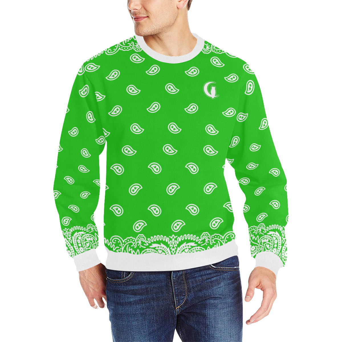 BANDANA FULLY Men's Rib Cuff Crew Neck Sweatshirt