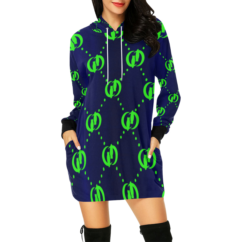 GOODIE B-SK All Over Print Hoodie Mini Dress