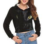 BASTET CAT All Over Print Crop Hoodie for Women