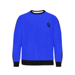BLACC BORDER BLUE Men's Rib Cuff Crew Neck Sweatshirt