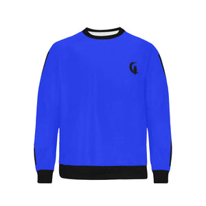 BLACC BORDER BLUE Men's Rib Cuff Crew Neck Sweatshirt