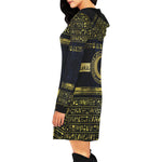 HIEROGLYPH DELUXE All Over Print Hoodie Mini Dress