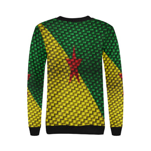 YANA FLAG Women's Rib Cuff Crew Neck Sweatshirt (Model H34)