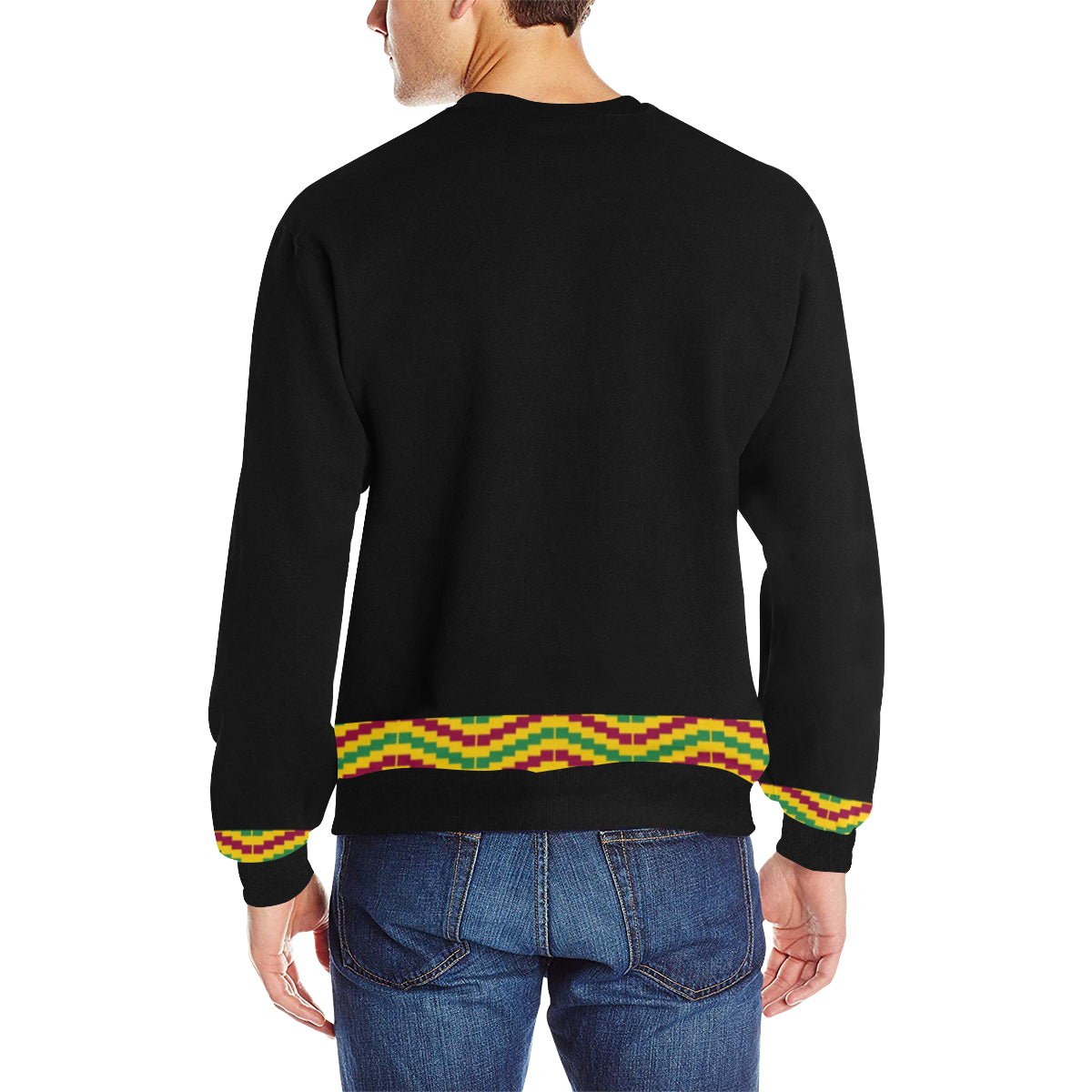KEMET STYLE STRASS Men's Rib Cuff Crew Neck Sweatshirt