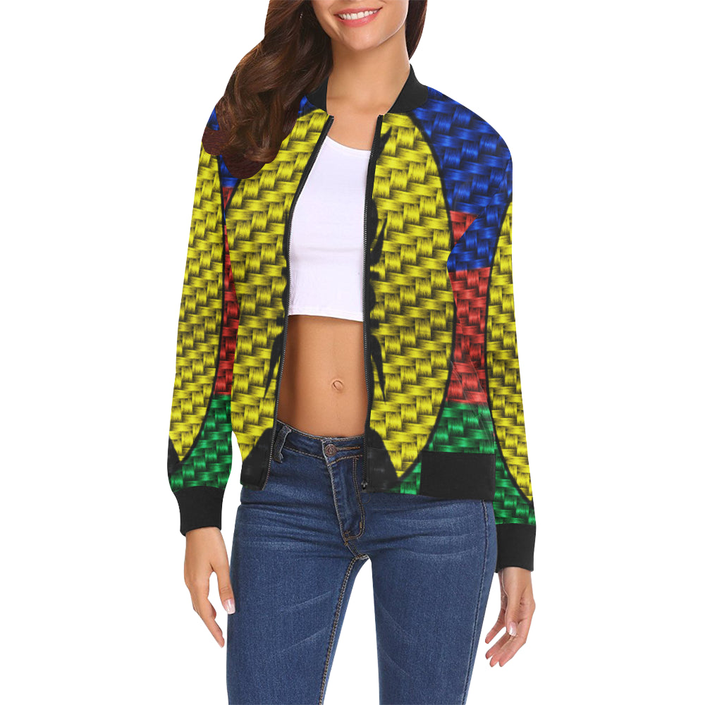 NOUVELLE CALEDONIE FLAG All Over Print Bomber Jacket for Women (Model H19)