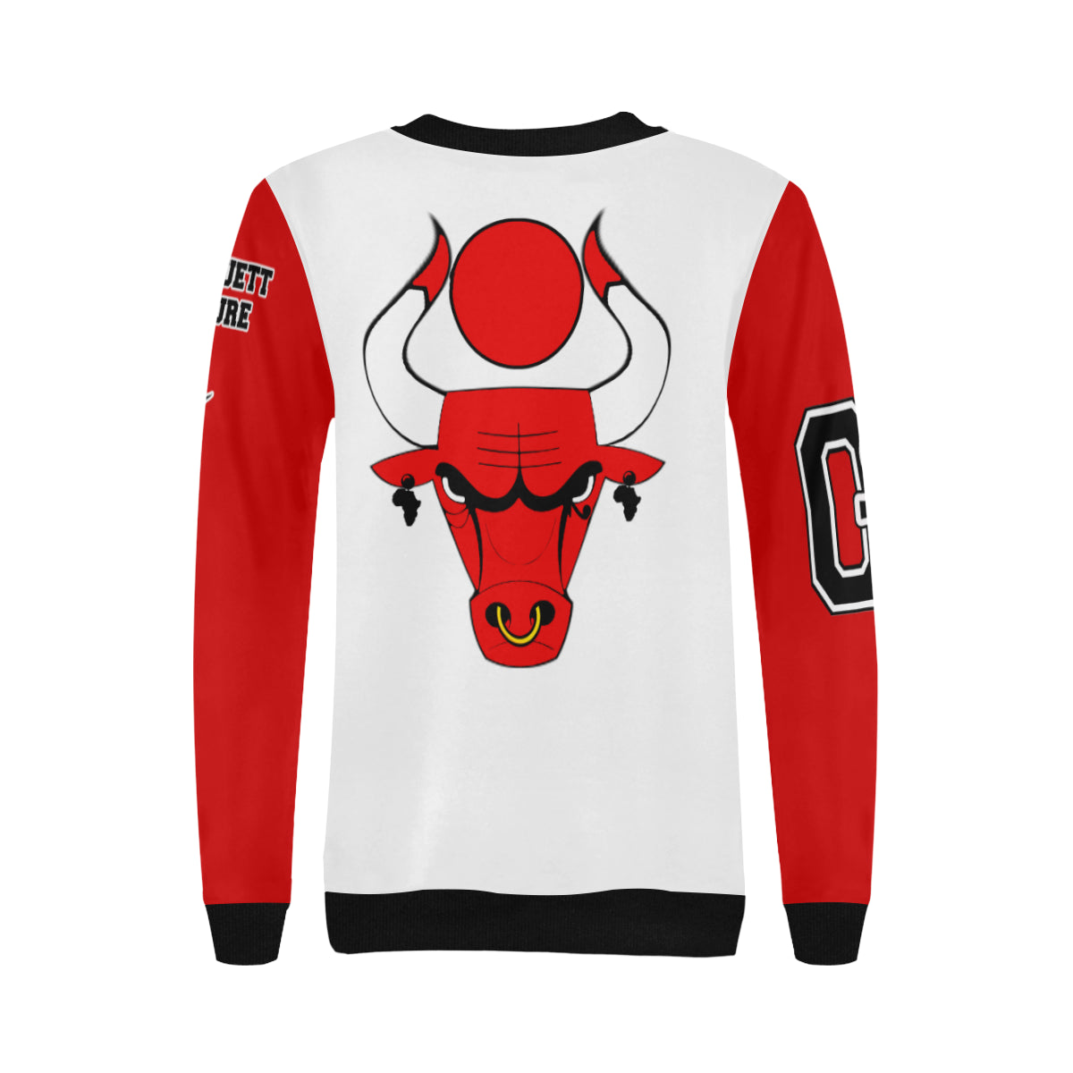HATHOR BULLS W&R Women's Rib Cuff Crew Neck Sweatshirt (Model H34)