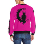 BLACC BORDER RADISH Men's Rib Cuff Crew Neck Sweatshirt