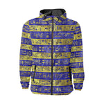 HIEROGLYPH GOLDEN BLUE All Over Print Windbreaker for Unisex