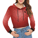 LUXURY RED GANG All Over Print Crop Hoodie for Women (Model H22)