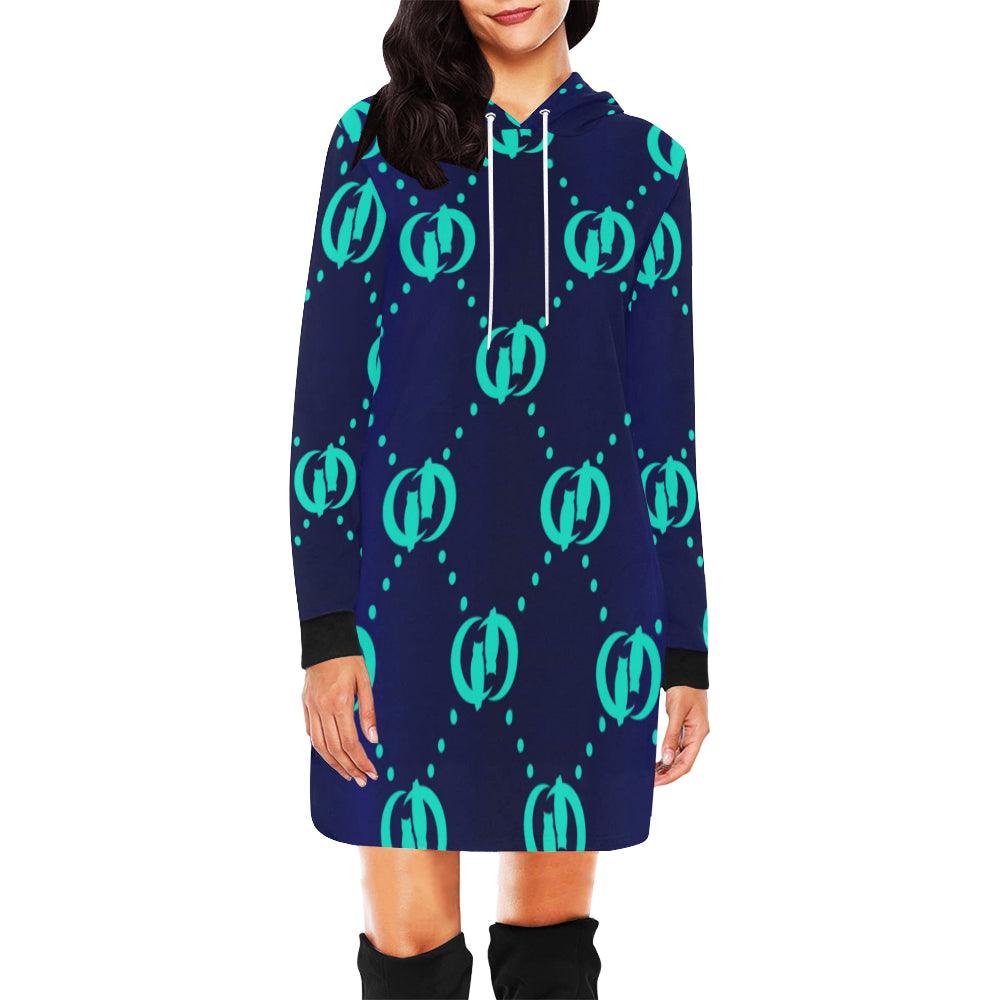 GOODIE BLUESKY All Over Print Hoodie Mini Dress