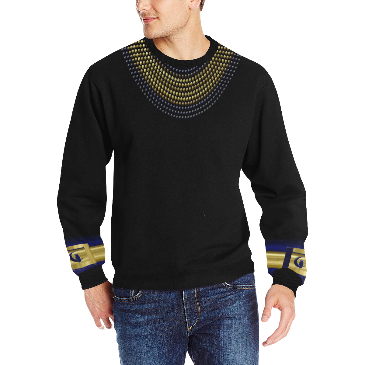 LCC STRASS Men's Rib Cuff Crew Neck Sweatshirt