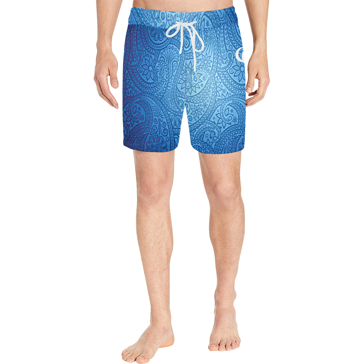 LUXURY BLU GANG Men's Mid-Length Swim Shorts (Model L39)