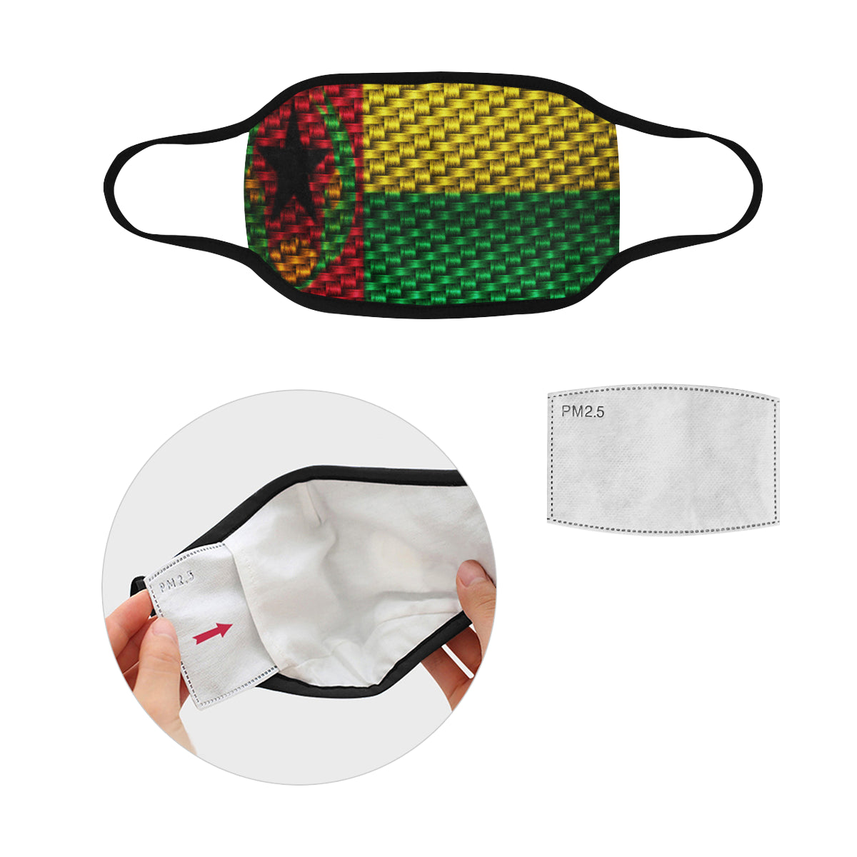CAP VERT FLAG Mouth Mask in One Piece (2 Filters Included)