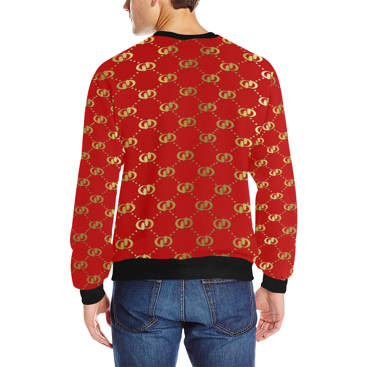 EXCELLENCE RDGLD Men's Rib Cuff Crew Neck Sweatshirt