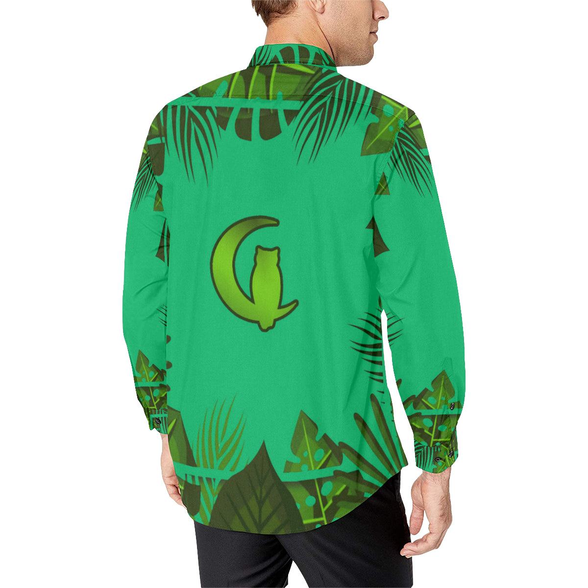 TROPICAL FOREST LOGO Men's All Over Print Casual Dress Shirt