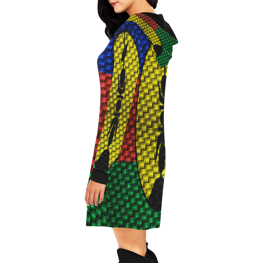 NOUVELLE CALEDONIE FLAG All Over Print Hoodie Mini Dress