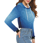 LUXURY BLU GANG All Over Print Crop Hoodie for Women (Model H22)