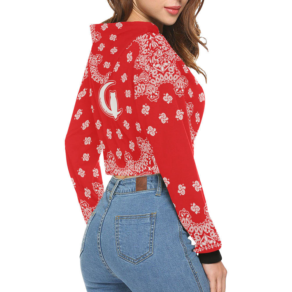 BANDANA Bs'UP All Over Print Crop Hoodie for Women