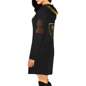 ATEF SHIELD All Over Print Hoodie Mini Dress