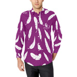 FEATHER GRAPE Men's All Over Print Casual Dress Shirt