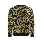 GORGIOUS GLDBLCC LEAF Men's Rib Cuff Crew Neck Sweatshirt