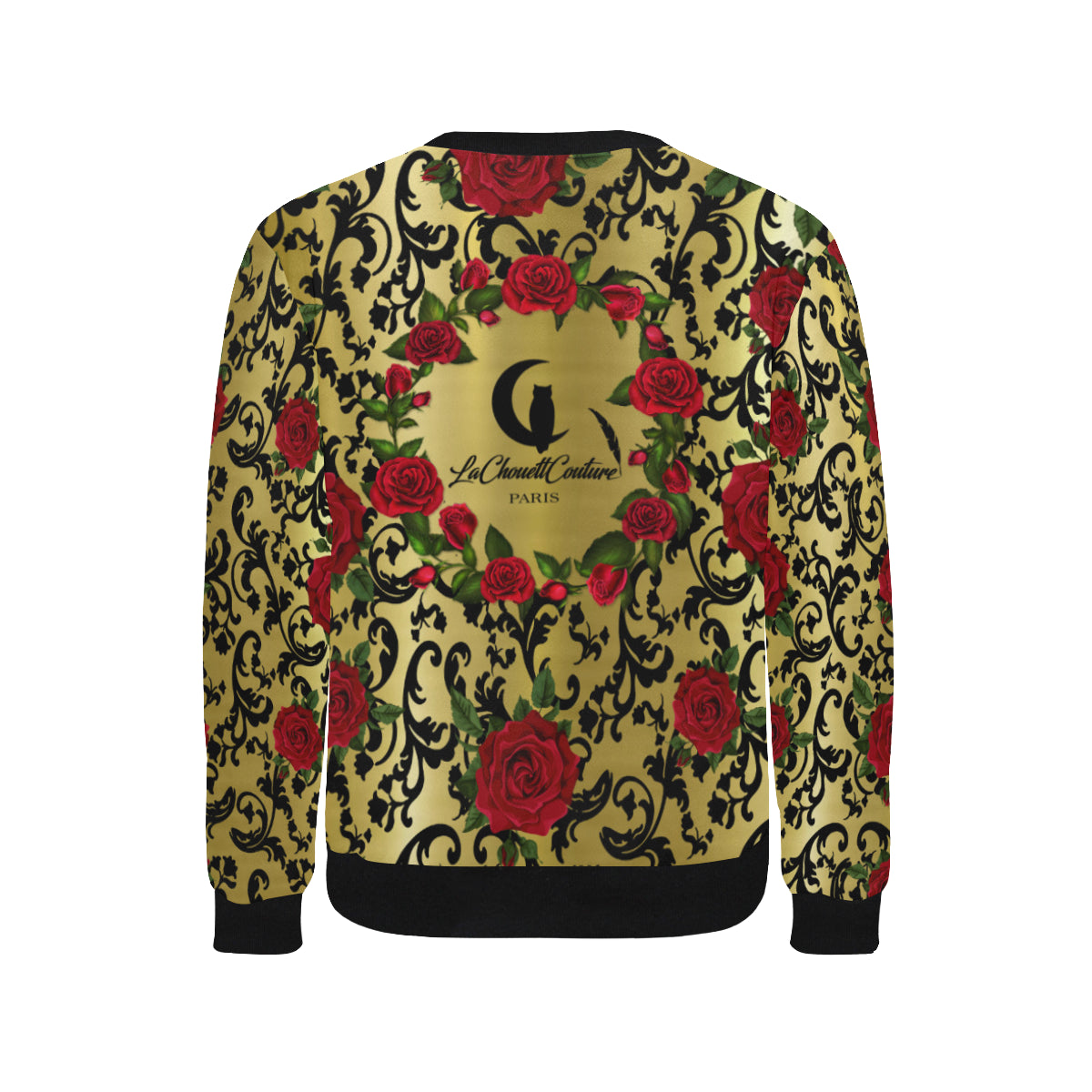RED ROSES GOLD Men's Rib Cuff Crew Neck Sweatshirt