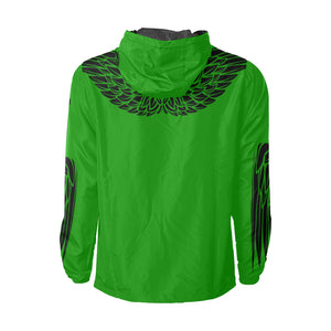 LCC WINGZ GREEN All Over Print Windbreaker for Unisex