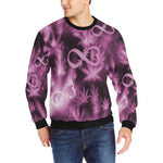 INFINITY PURPLE COSMOS Men's Rib Cuff Crew Neck Sweatshirt (Model H34)